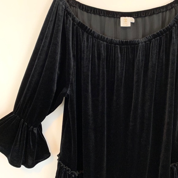2 Chic Luxe Sz: M/L off shoulder velvet Blouse - Picture 3 of 8